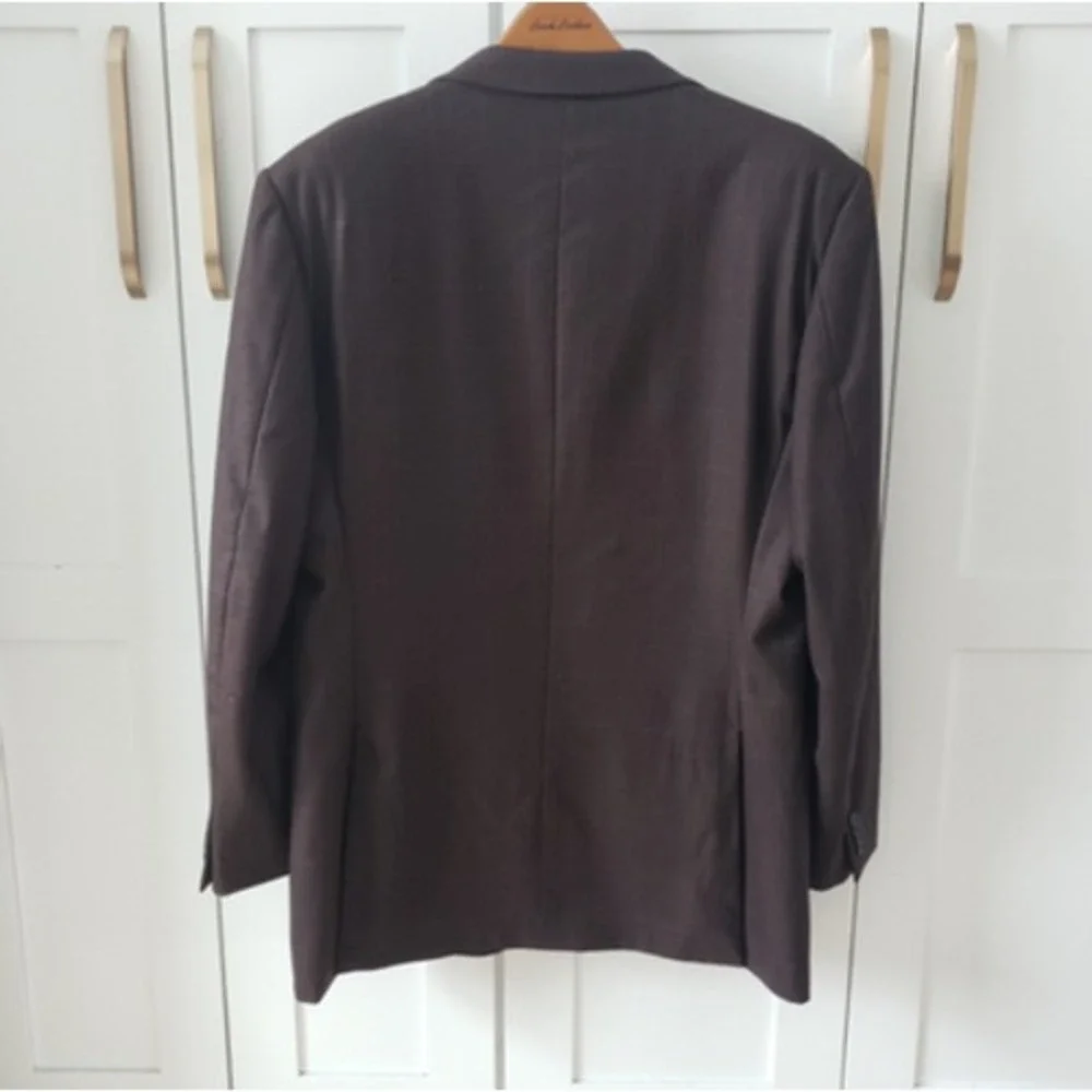 Ermenegildo Zegna Blazer Mens 44L Brown Wool Trofeo Neiman Marcus Sport Coat